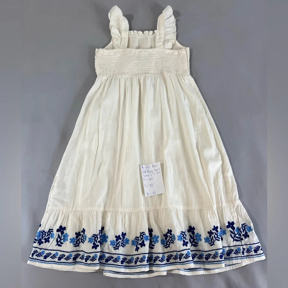 Old Navy Embroidered Hem Easter‎ Sundress Girl's Large (10-12) NWT